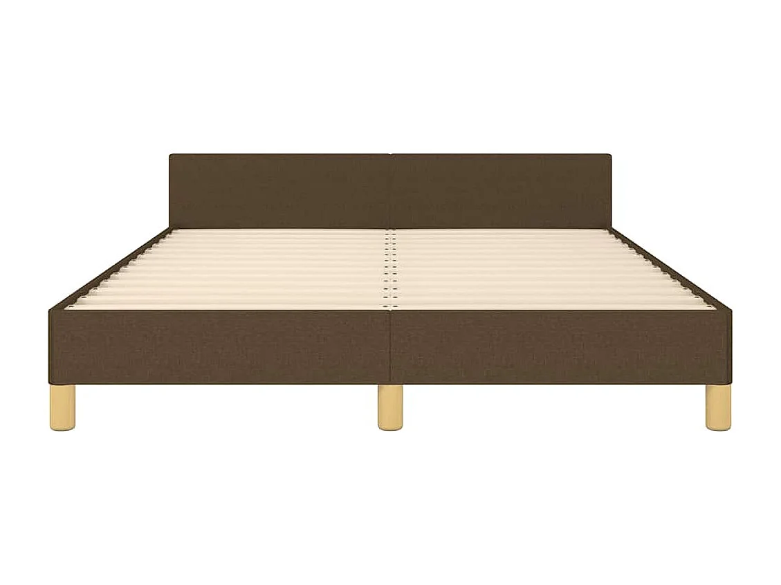 Lit double | Lit adulte | Cadre de lit marron foncé 140x200 cm tissu