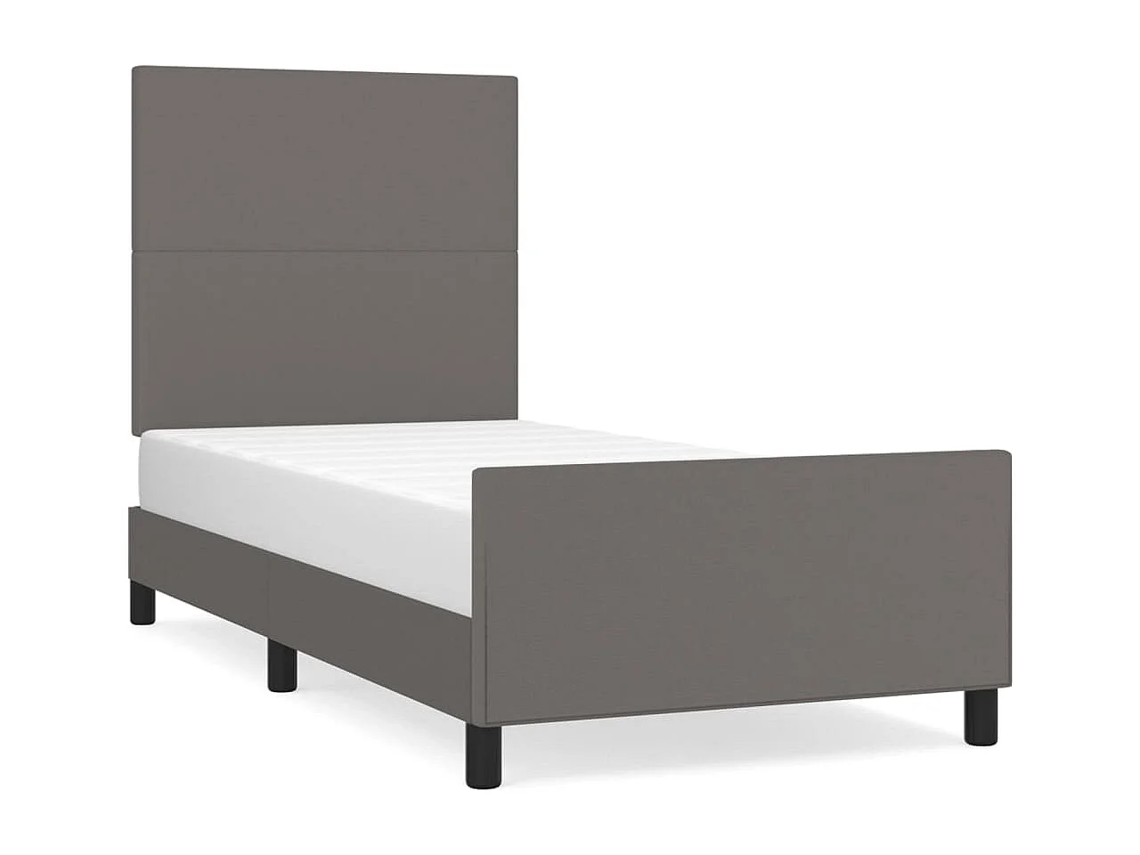 Lit simple | Lit adulte, enfant | Cadre de lit gris 100x200 cm similicuir