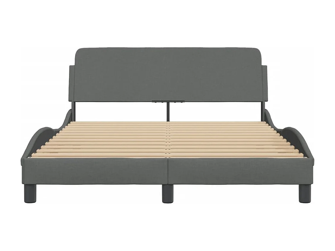 Lit double | Lit adulte | Cadre de lit gris foncé 140x190 cm tissu