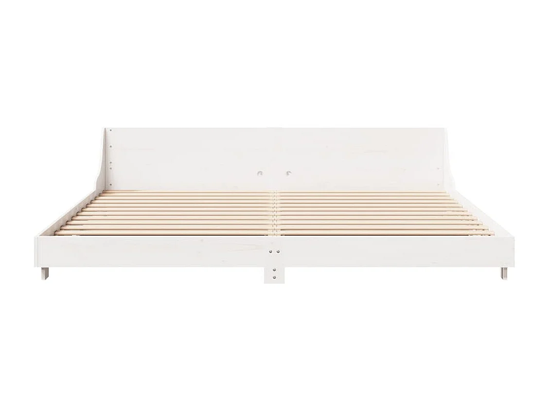 Lit double | Lit adulte | Cadre de lit blanc 180x200 cm bois massif de pin