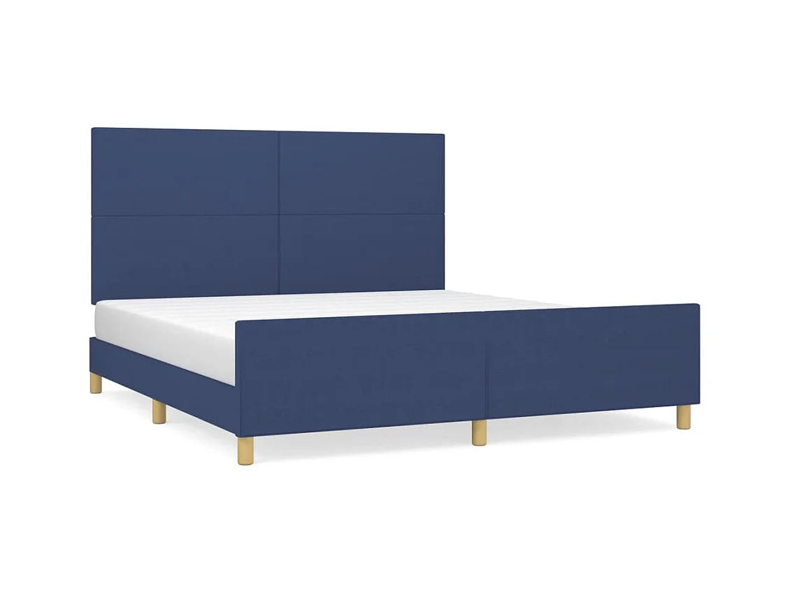 Lit double | Lit adulte | Cadre de lit bleu 160x200 cm tissu
