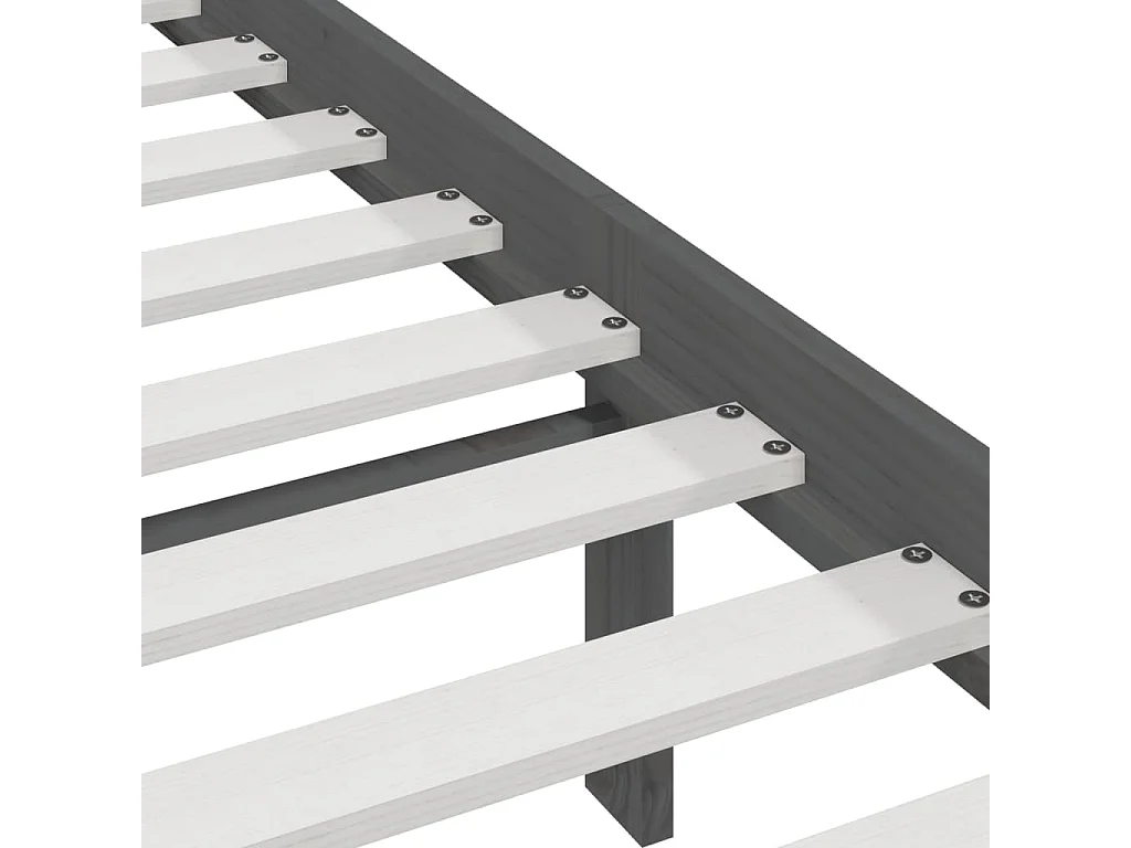 Lit double | Lit adulte | Cadre de lit bois massif gris 200x200 cm