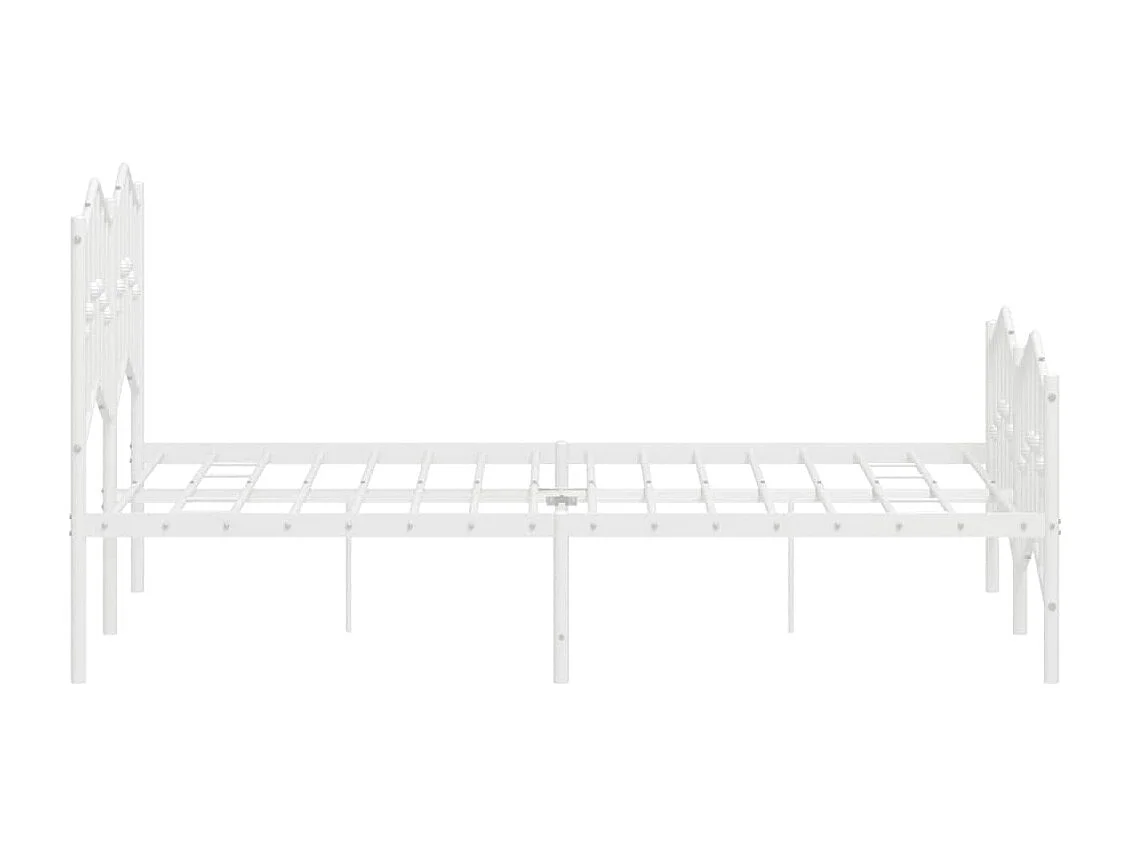 Lit simple | Lit adulte, enfant | Cadre de lit métal et pied de lit blanc 120x190 cm