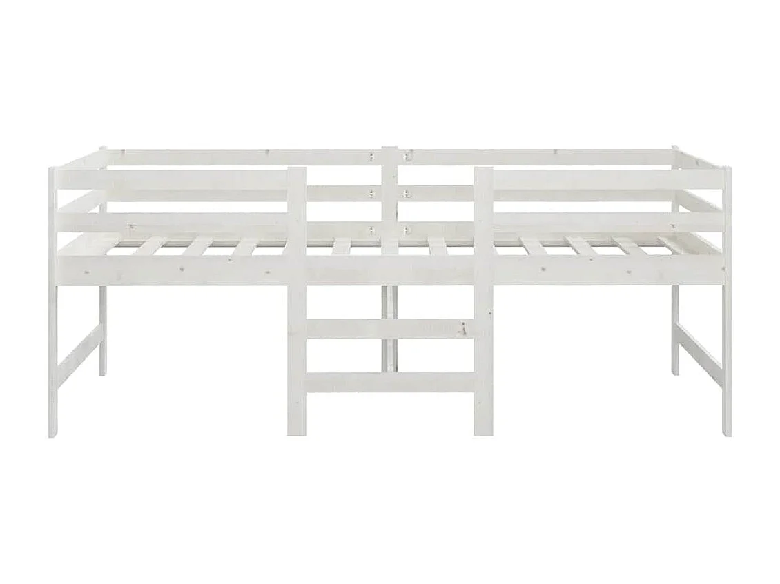 Lit simple | Lit adulte, enfant | Cadre de lit blanc 90x200 cm bois de pin massif