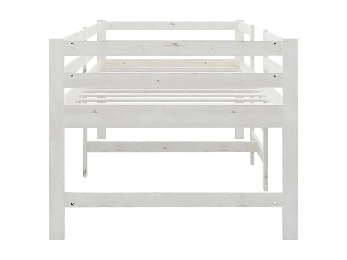 Lit simple | Lit adulte, enfant | Cadre de lit blanc 90x200 cm bois de pin massif
