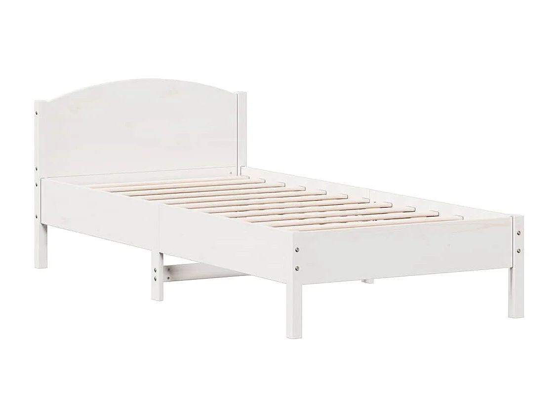 Lit simple | Lit adulte, enfant | Cadre de lit blanc 90x200 cm bois de pin massif
