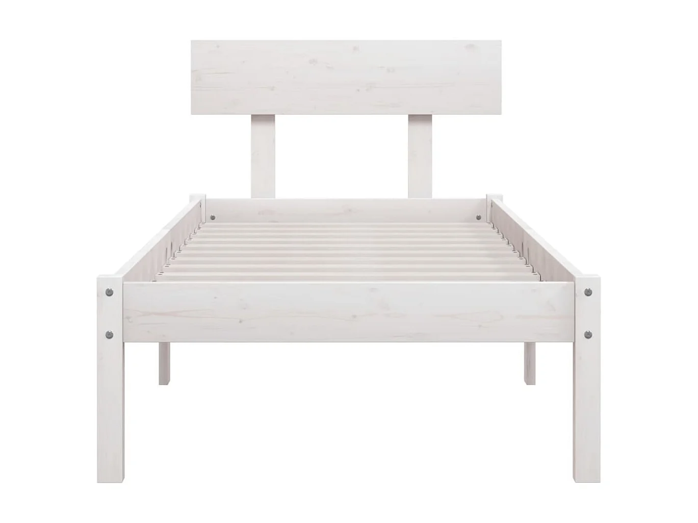 Lit simple | Lit adulte, enfant | Cadre de lit blanc bois massif 75x190 cm