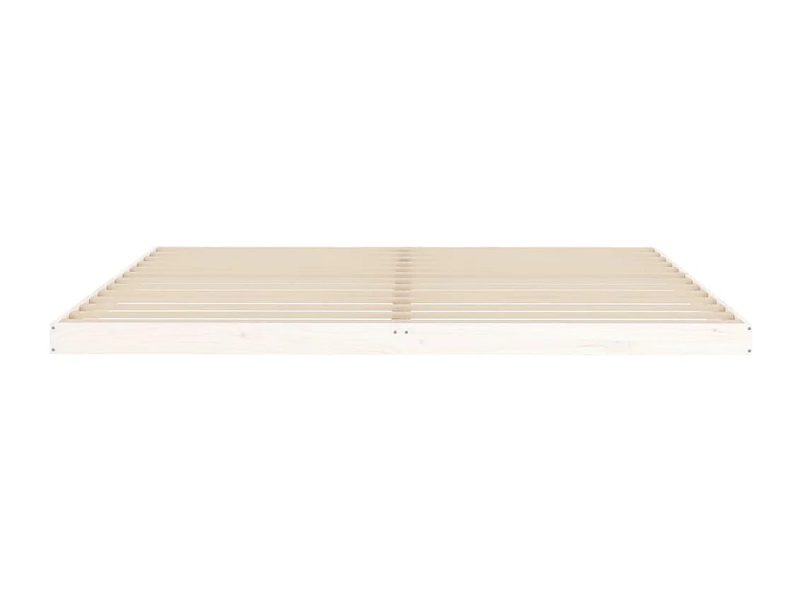Lit double | Lit adulte | Cadre de lit blanc 200x200 cm bois massif de pin