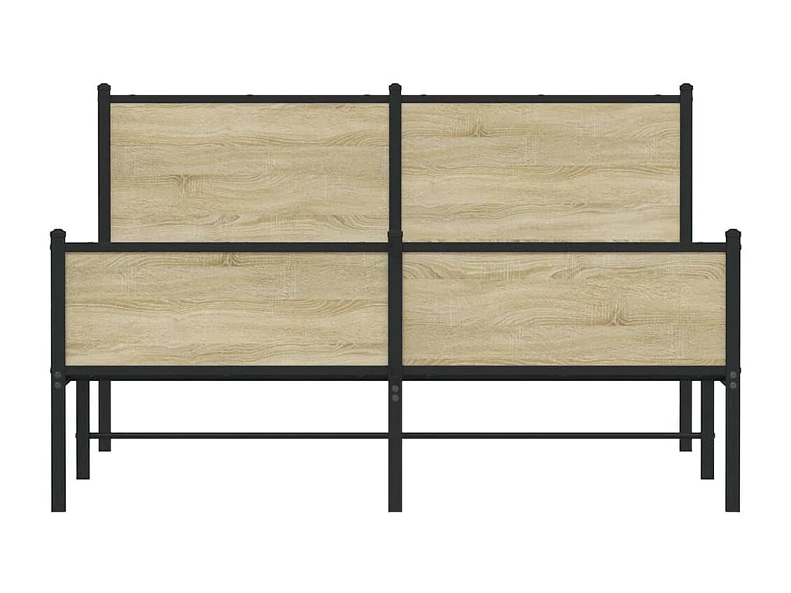 Lit double | Lit adulte | Cadre de lit en métal chêne sonoma 140x190 cm