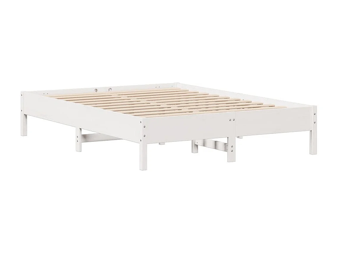 Lit double | Lit adulte | Cadre de lit blanc 140x200 cm bois de pin massif