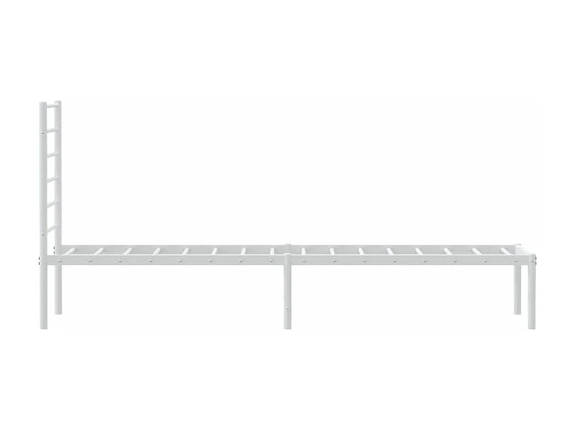 Lit simple | Lit adulte, enfant | Cadre de lit métal avec tête de lit blanc 75x190cm