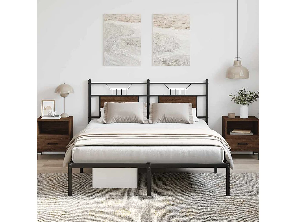 Letto per adulti | Letto matrimoniale | Giroletto senza Materasso Rovere Marrone 140x200 cm Truciolato