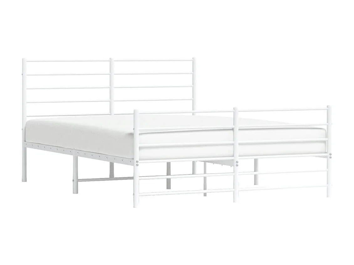 Lit simple | Lit adulte, enfant | Cadre de lit métal et pied de lit blanc 120x190 cm