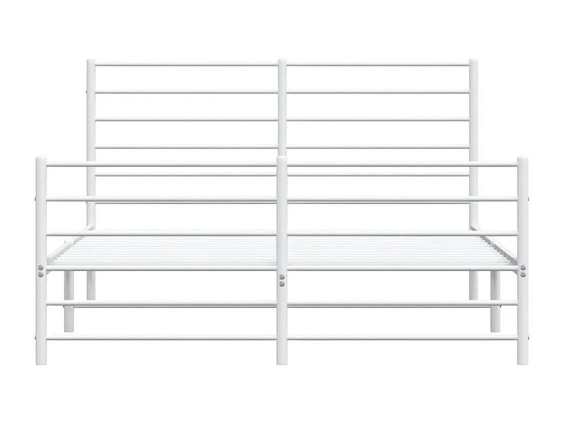 Lit simple | Lit adulte, enfant | Cadre de lit métal et pied de lit blanc 120x190 cm