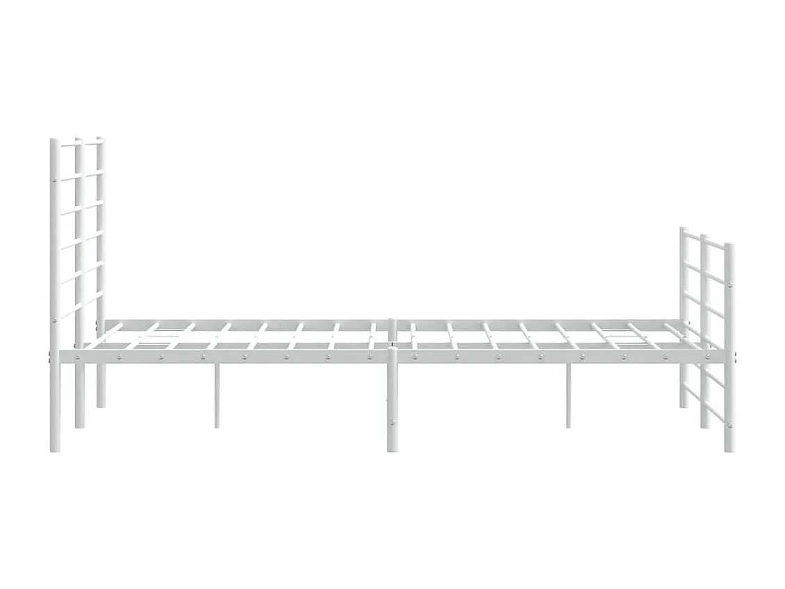 Lit simple | Lit adulte, enfant | Cadre de lit métal et pied de lit blanc 120x190 cm