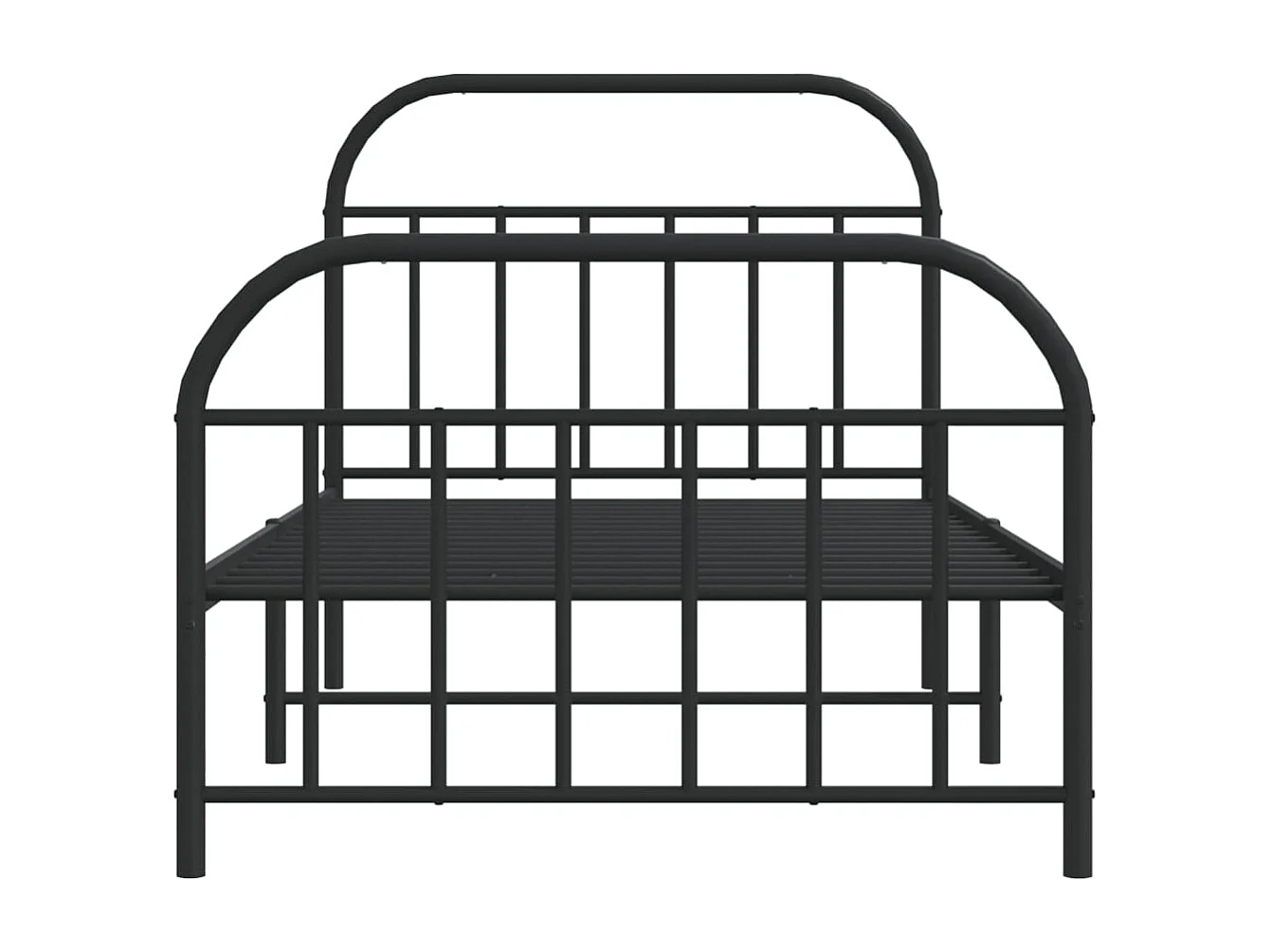 Lit simple | Lit adulte, enfant | Cadre de lit métal avec pied de lit noir 107x203cm
