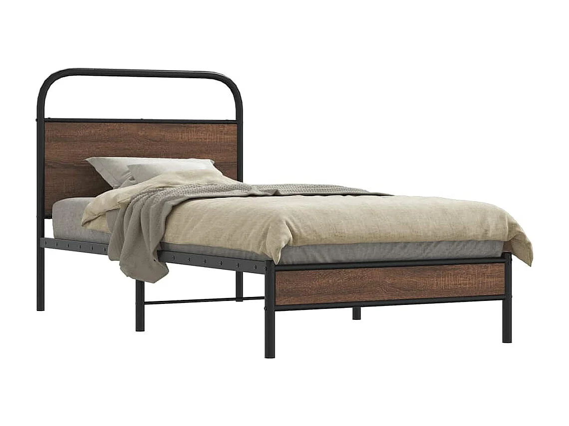 Letto per adulti | Letto singolo | Giroletto senza Materasso Rovere Marrone 90x190cm in Truciolato