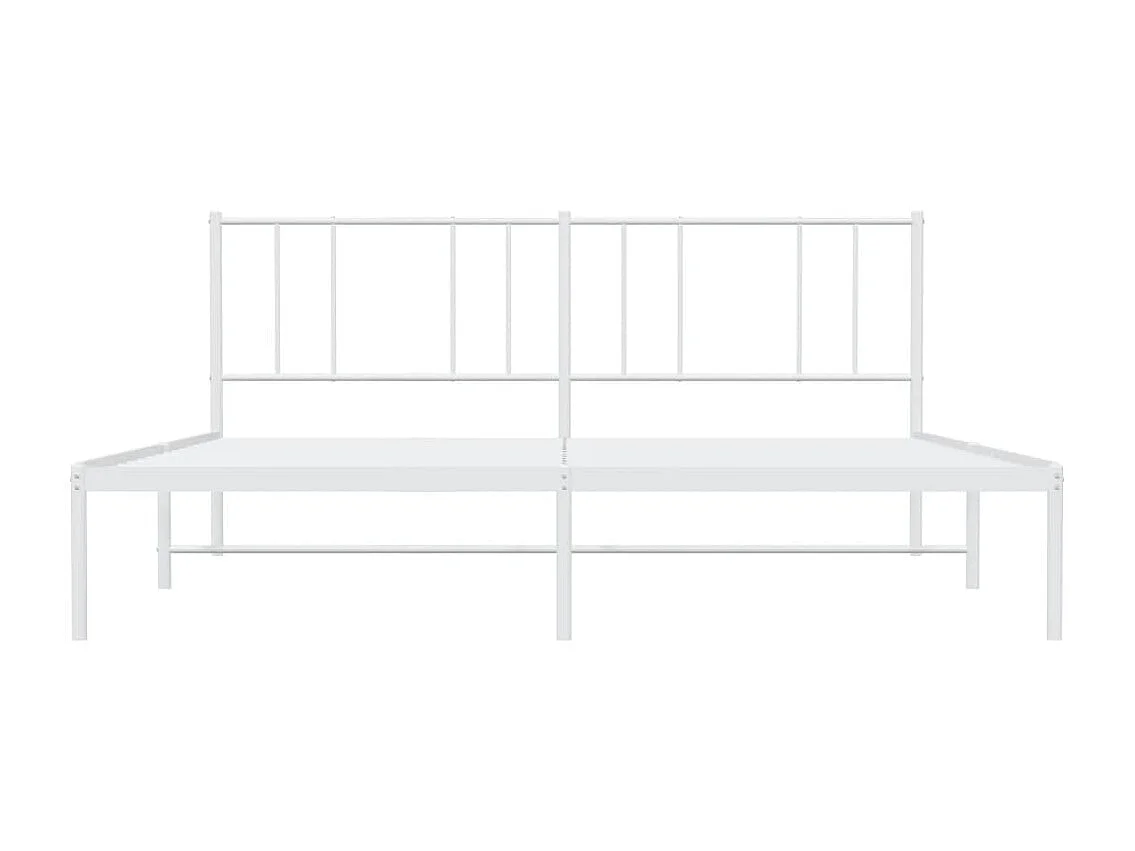Lit double | Lit adulte | Cadre de lit métal et tête de lit blanc 200x200 cm
