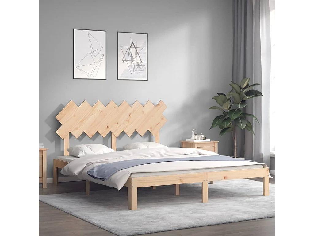 Lit double | Lit adulte | Cadre de lit 160x200 cm bois massif de pin