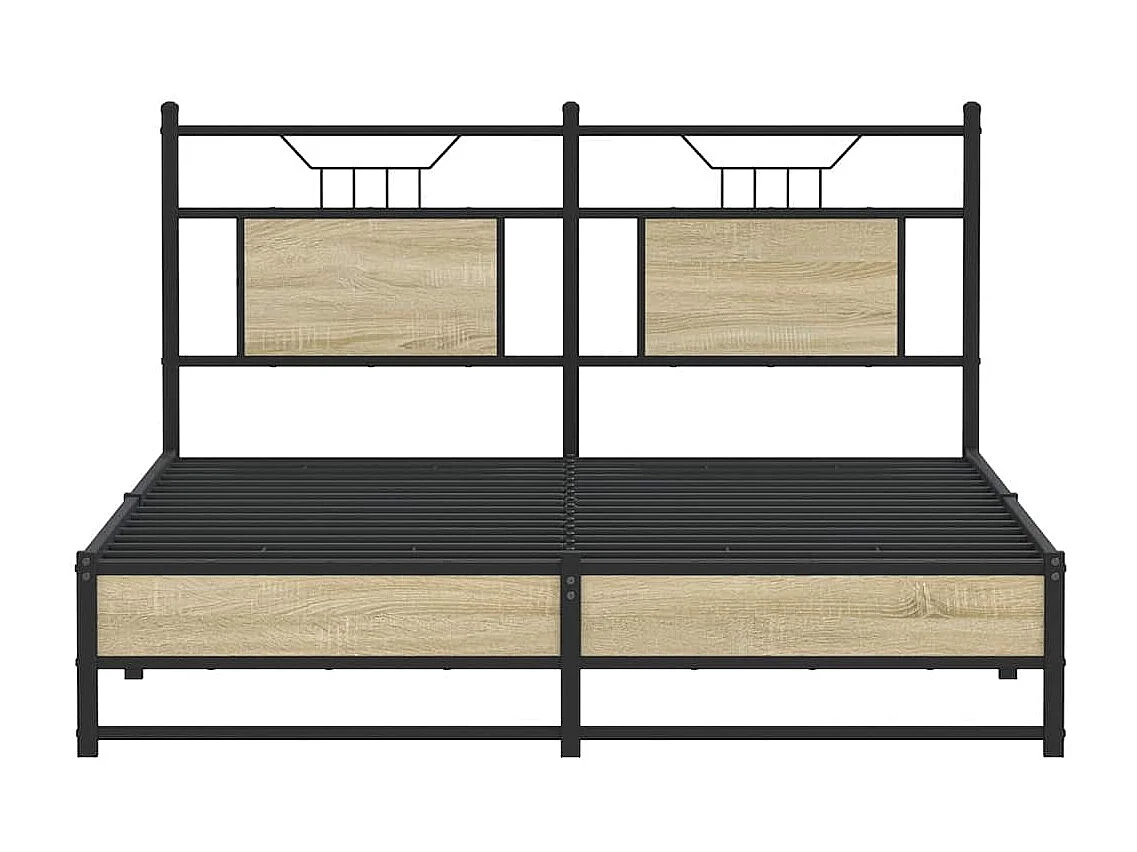 Letto per adulti | Letto matrimoniale | Giroletto senza Materasso Rovere Sonoma 140x200cm in Truciolato