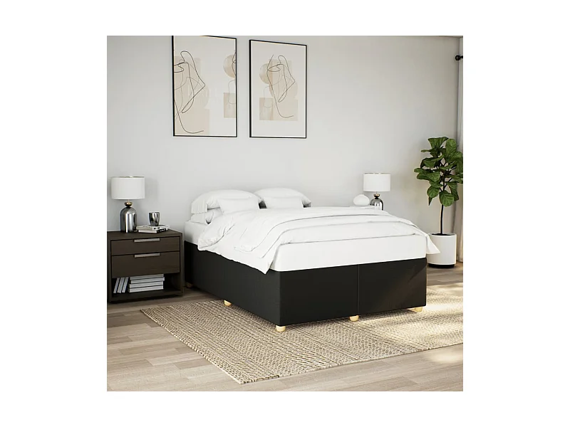 Letto per adulti | Letto matrimoniale | Giroletto senza Materasso Nero 140x200 cm in Tessuto