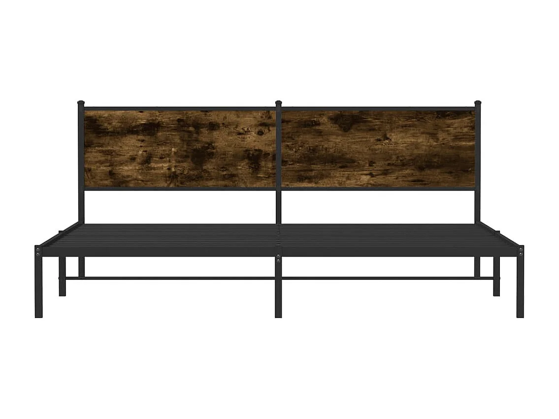 Lit double | Lit adulte | Cadre de lit en métal chêne fumé 193x203 cm
