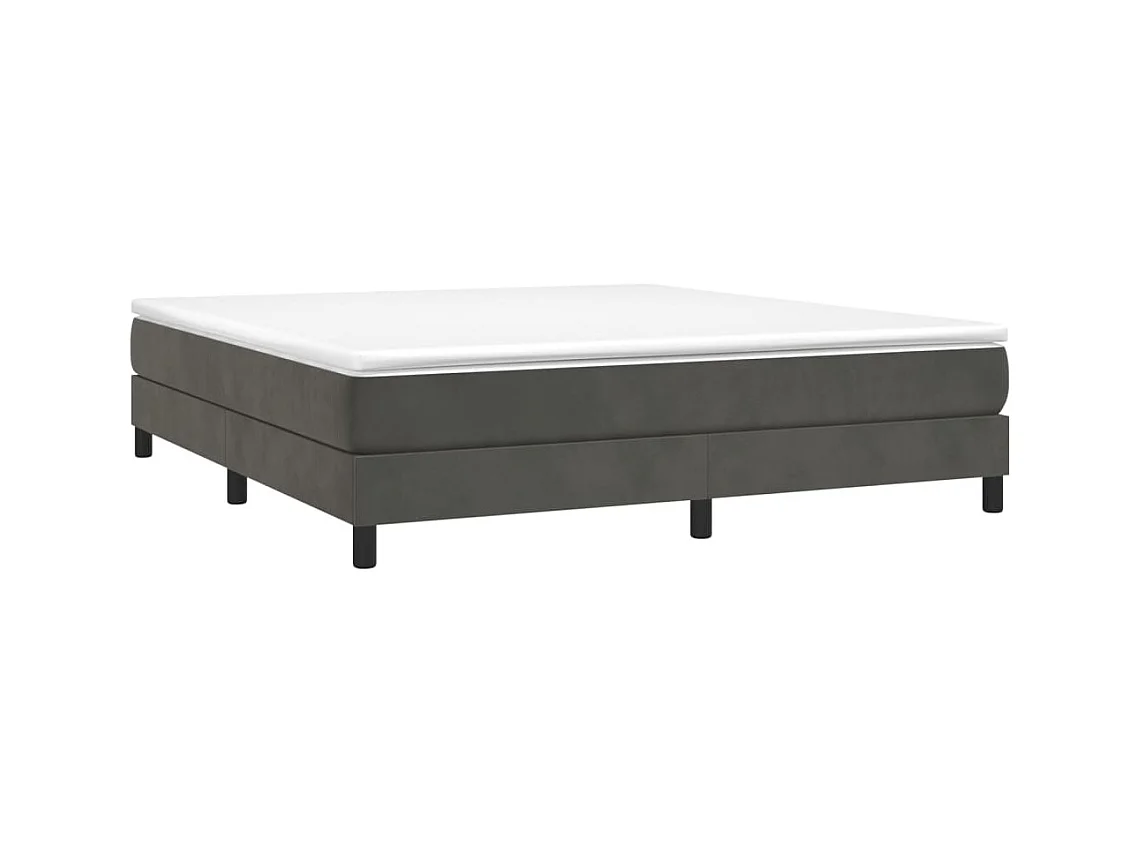 Lit double | Lit adulte | Cadre de lit gris foncé 180x200 cm velours