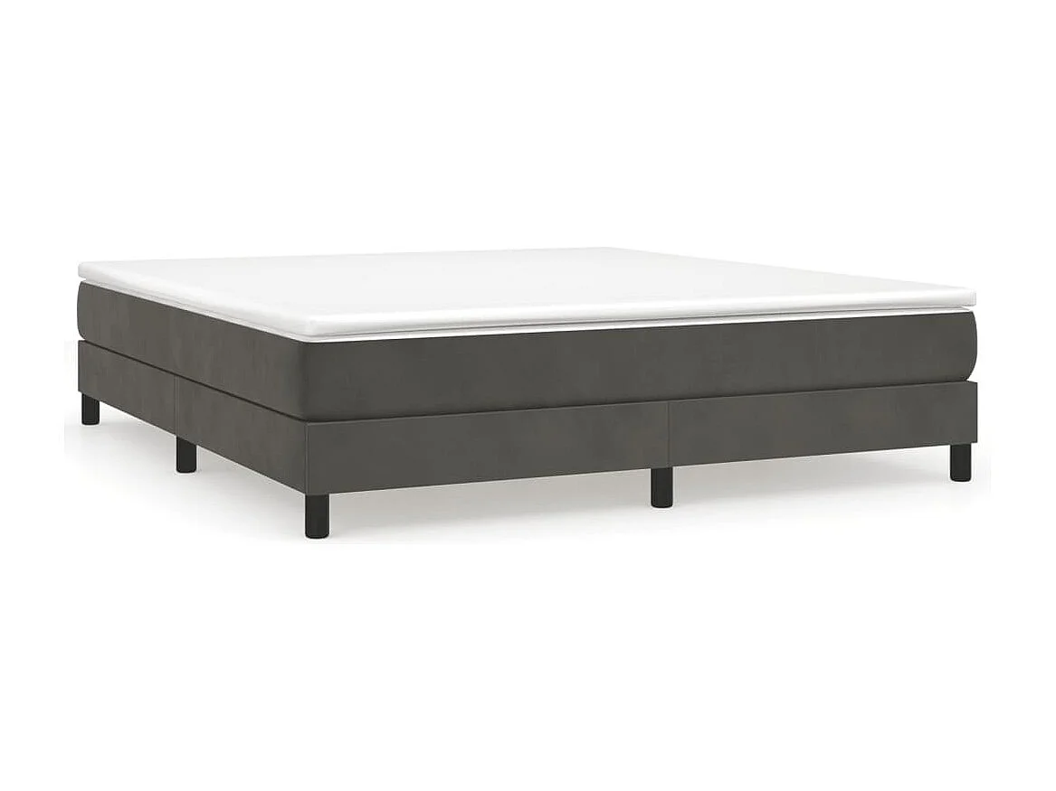 Lit double | Lit adulte | Cadre de lit gris foncé 180x200 cm velours