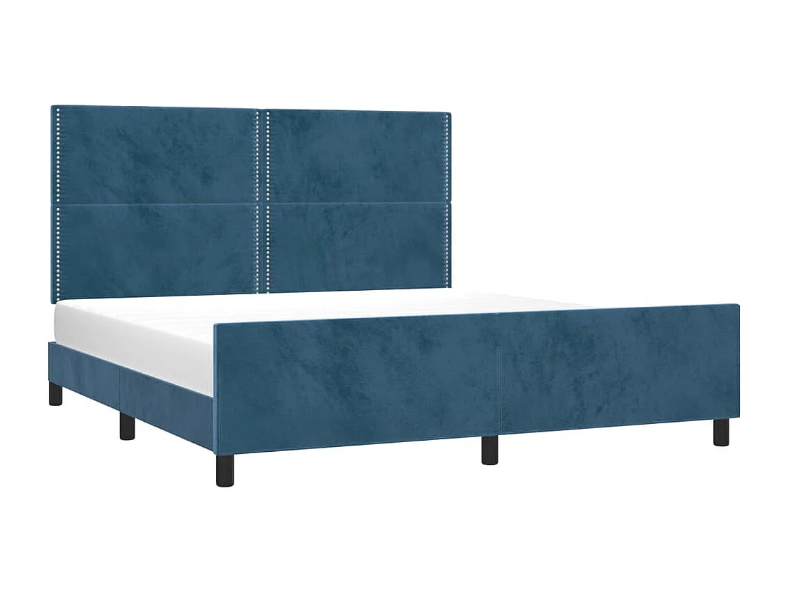 Lit double | Lit adulte | Cadre de lit bleu foncé velours 180x200 cm