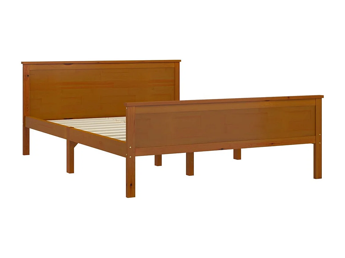 Lit simple | Lit adulte, enfant | Cadre de lit marron miel pin massif 120x200 cm