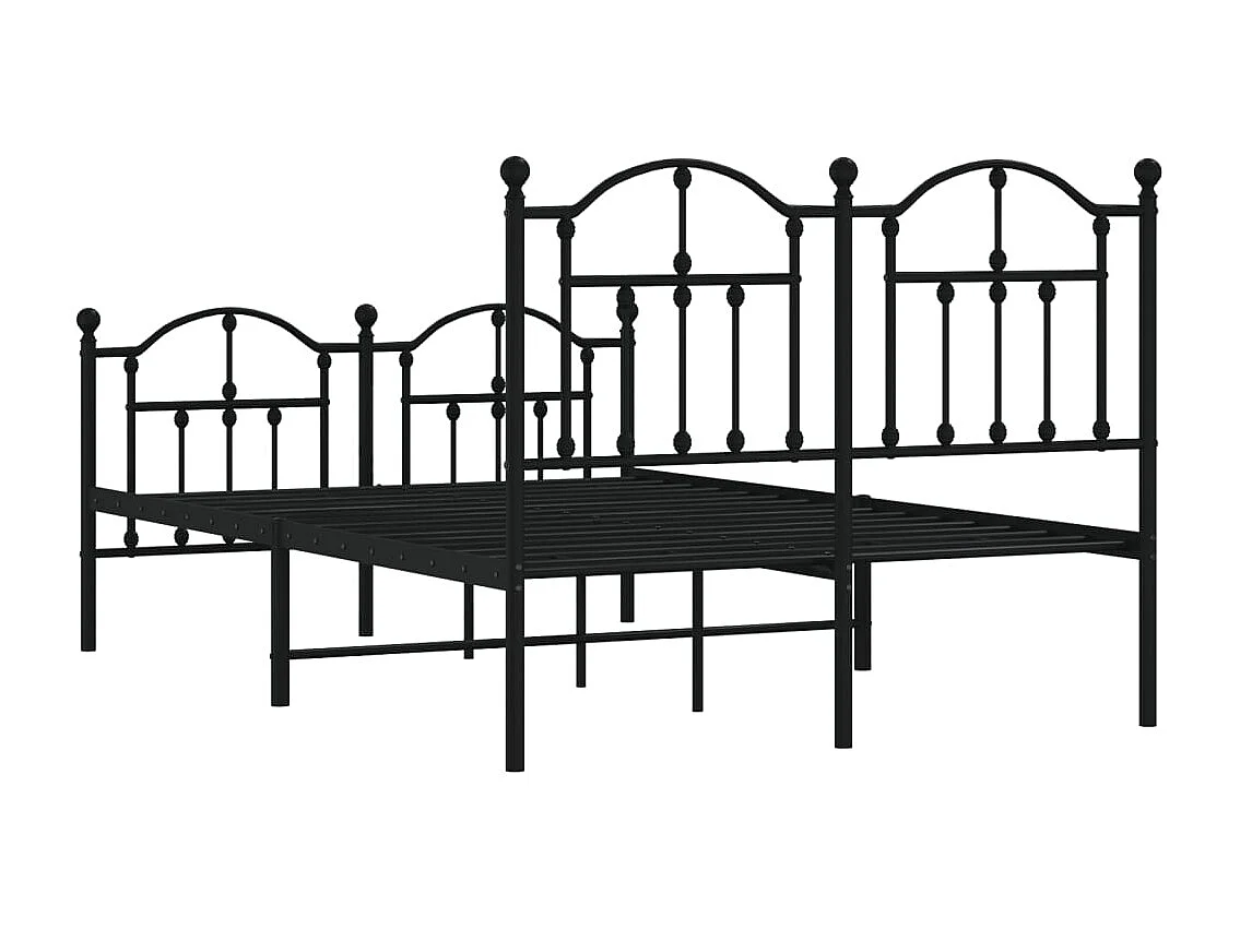 Lit simple | Lit adulte, enfant | Cadre de lit métal avec pied de lit noir 120x200cm