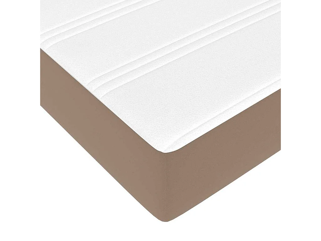 Lit simple | Lit adulte, enfant | Cadre de lit avec matelas Cappuccino 100x200 cm Faux cuir