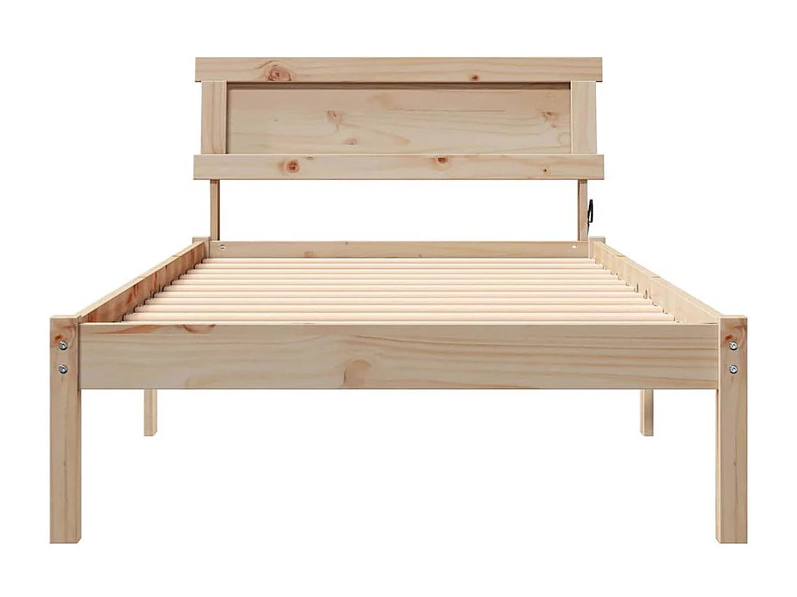 Lit simple | Lit adulte, enfant | Cadre de lit Marron 90x190 cm Bois massif en pin