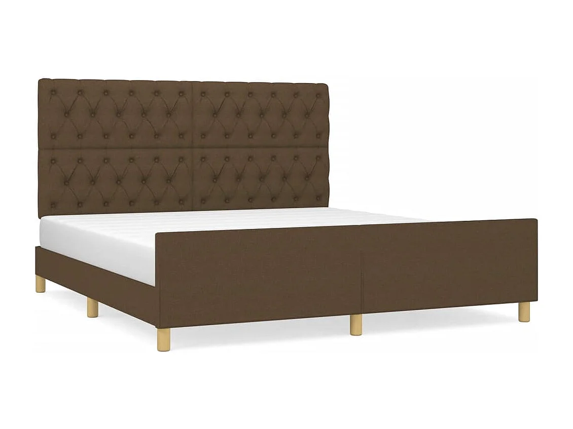 Lit double | Lit adulte | Cadre de lit marron foncé 160x200 cm tissu
