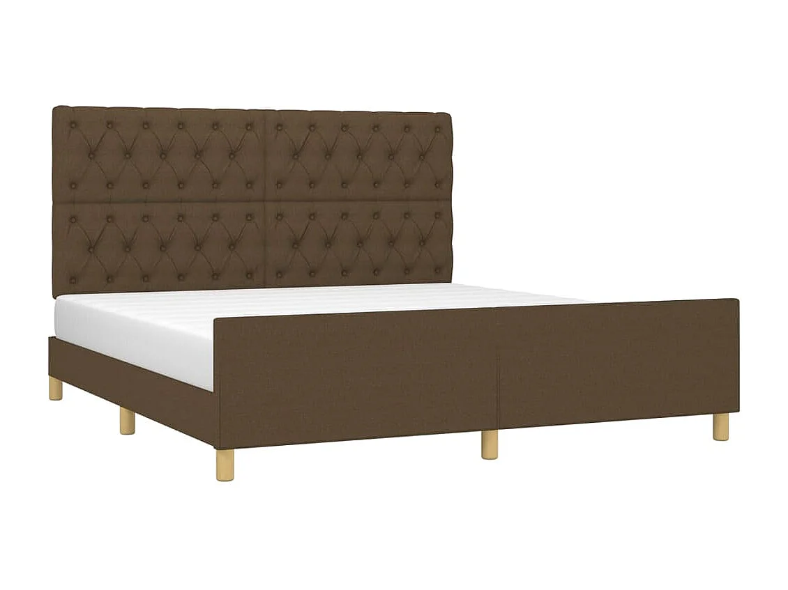 Lit double | Lit adulte | Cadre de lit marron foncé 160x200 cm tissu