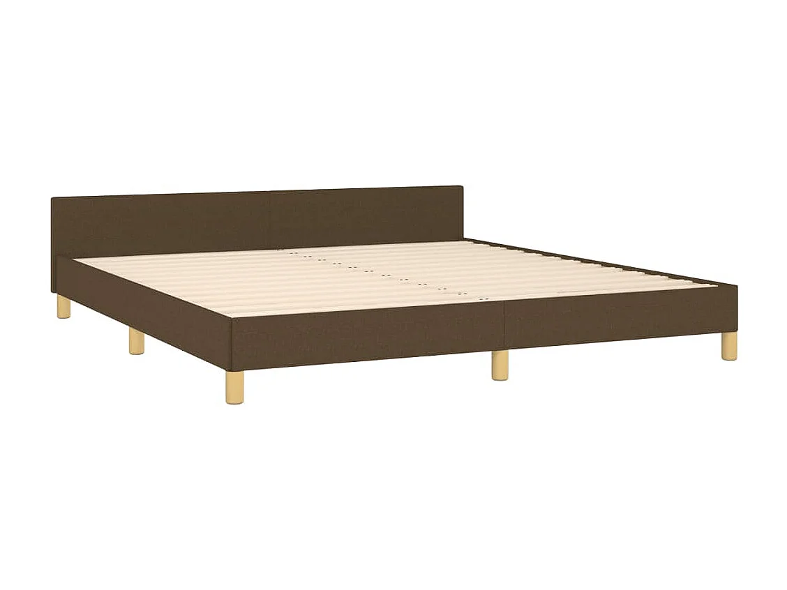 Lit double | Lit adulte | Cadre de lit marron foncé 160x200 cm tissu