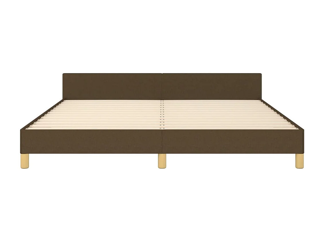 Lit double | Lit adulte | Cadre de lit marron foncé 160x200 cm tissu