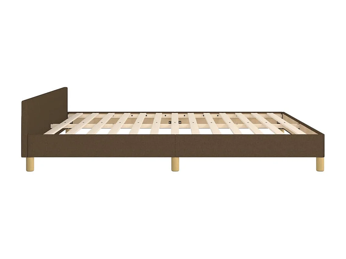 Lit double | Lit adulte | Cadre de lit marron foncé 160x200 cm tissu