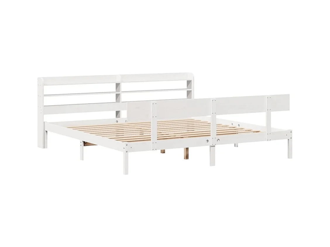 Letto per adulti | Letto matrimoniale | Giroletto senza Materasso Bianco 200x200 cm Legno Massello Pino