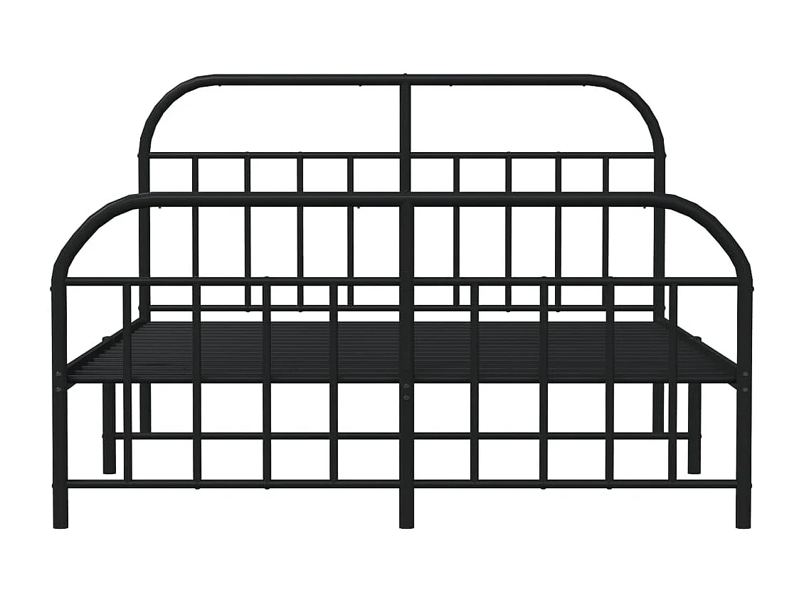 Lit double | Lit adulte | Cadre de lit métal avec pied de lit noir 140x190cm