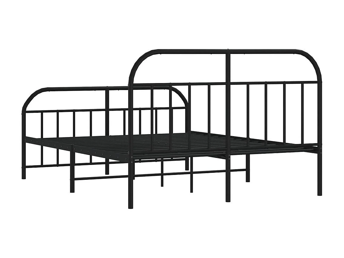 Lit double | Lit adulte | Cadre de lit métal avec pied de lit noir 140x190cm