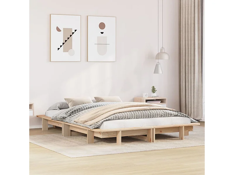 Lit simple | Lit adulte, enfant | Cadre de lit 120x190 cm bois de pin massif