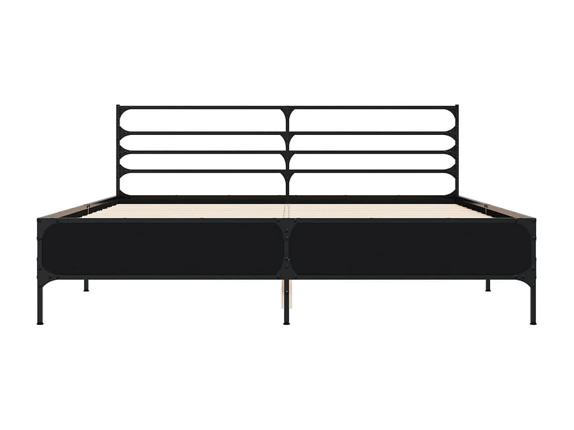 Lit double | Lit adulte | Cadre de lit noir 150x200 cm
