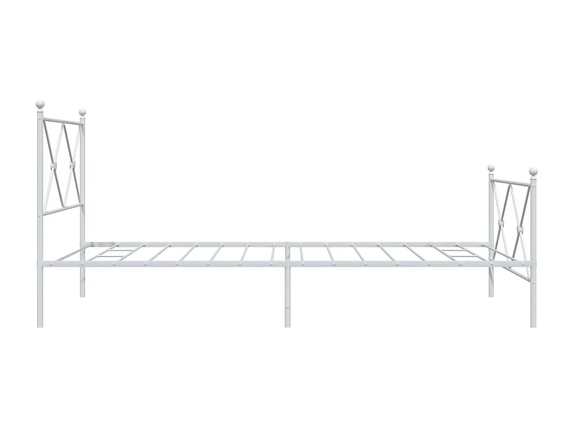 Lit simple | Lit adulte, enfant | Cadre de lit métal et pied de lit blanc 100x190 cm
