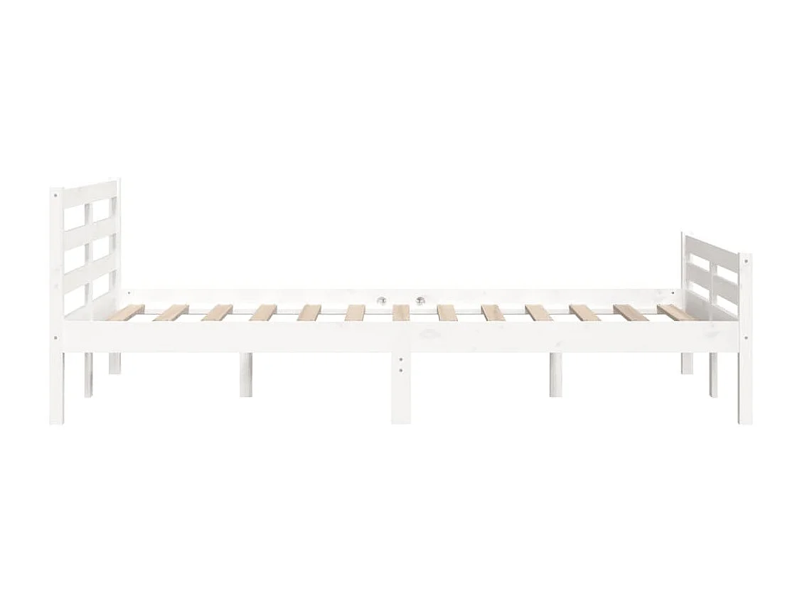 Lit double | Lit adulte | Cadre de lit blanc bois massif 140x200 cm