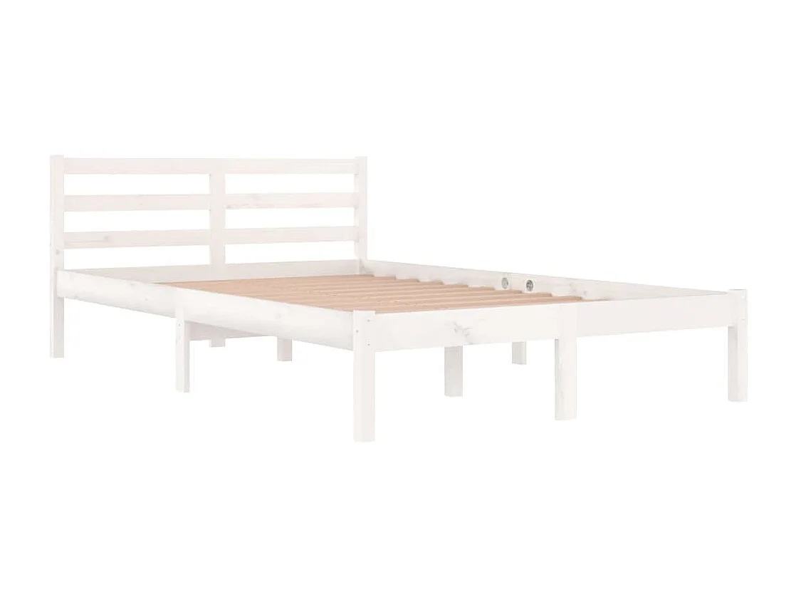 Lit simple | Lit adulte, enfant | Cadre de lit bois de pin massif 120x200 cm blanc