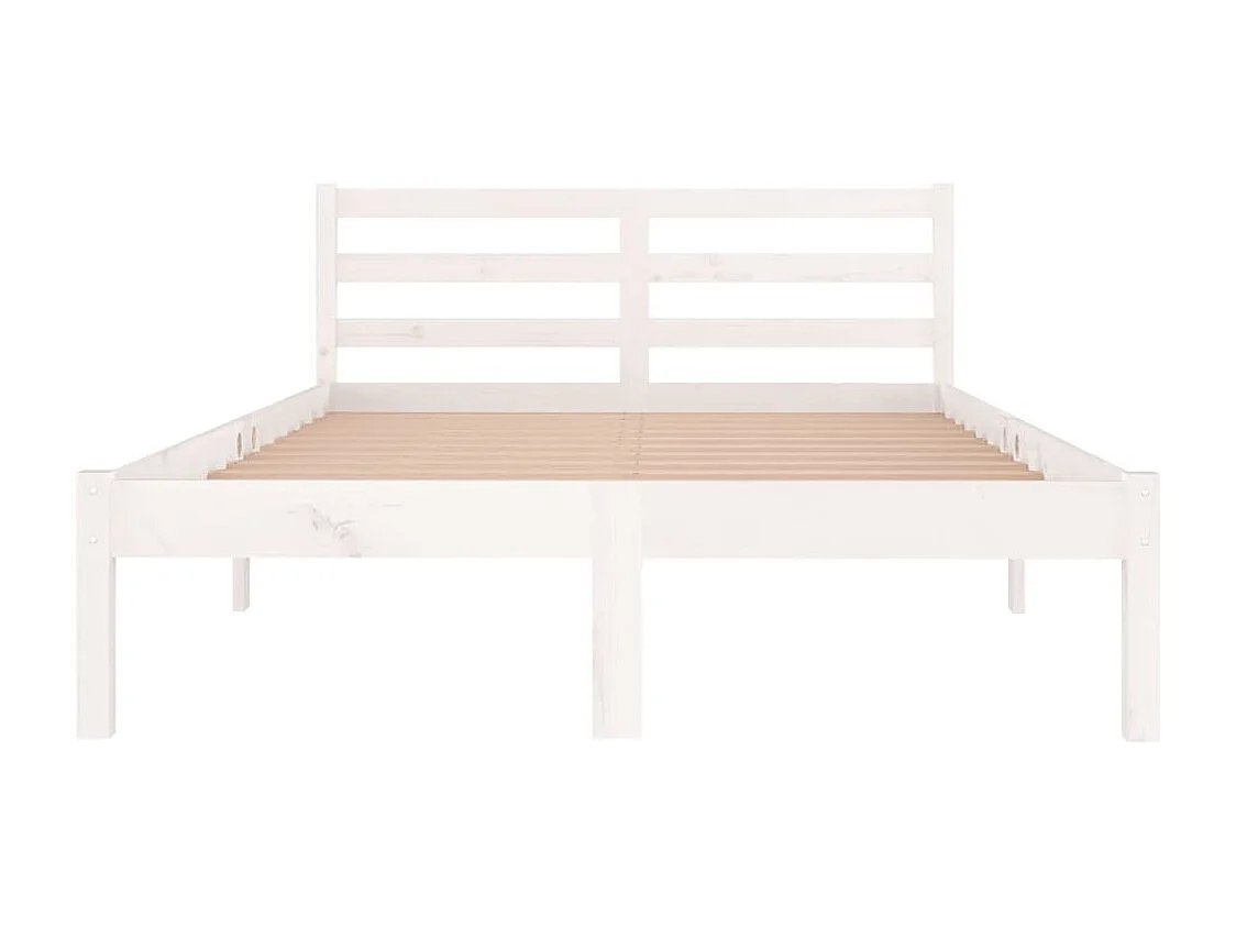 Lit simple | Lit adulte, enfant | Cadre de lit bois de pin massif 120x200 cm blanc