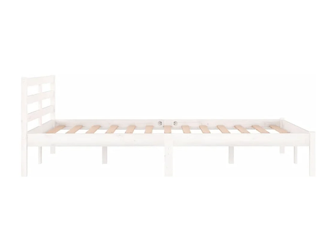 Lit simple | Lit adulte, enfant | Cadre de lit bois de pin massif 120x200 cm blanc
