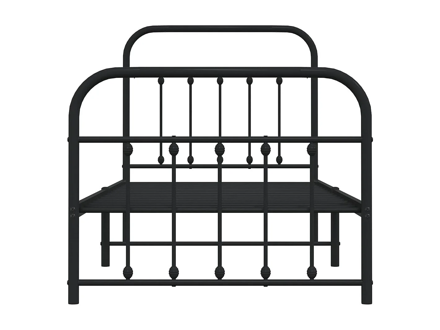 Lit simple | Lit adulte, enfant | Cadre de lit métal avec pied de lit noir 90x190 cm