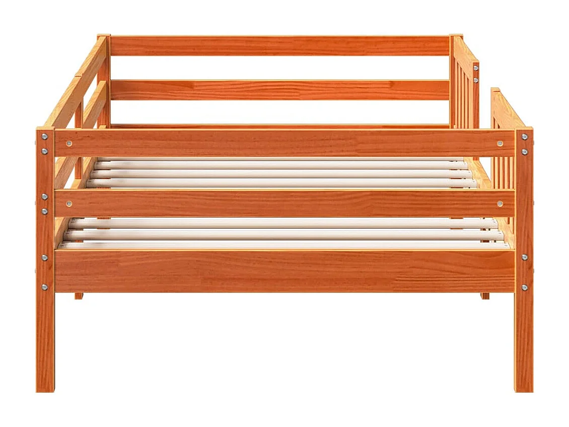 Lit simple | Lit adulte, enfant | Cadre de lit cire marron 100x200cm bois pin massif